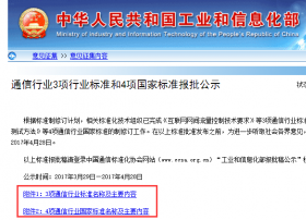 通信行业3项行业标准和4项国家标准报批公示（附全文）