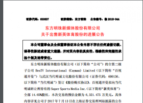 百视通开曼出售新英体育全部14.65%股权